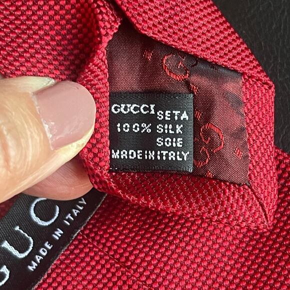 Vintage Authentic GUCCI Silk Men's Tie Made in Italy - Picture 9 of 9